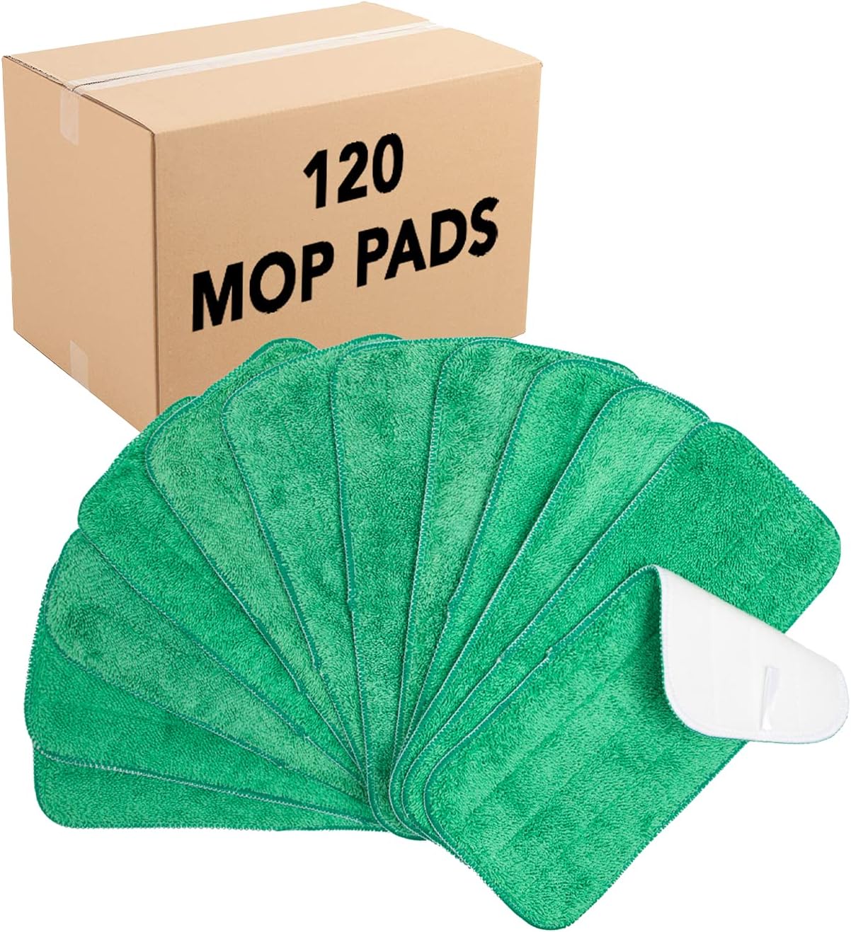 Arkwright Spray Mop Replacement Pads - (Case of 120) Bulk Microfiber Flat Dry and Wet Refill Mop