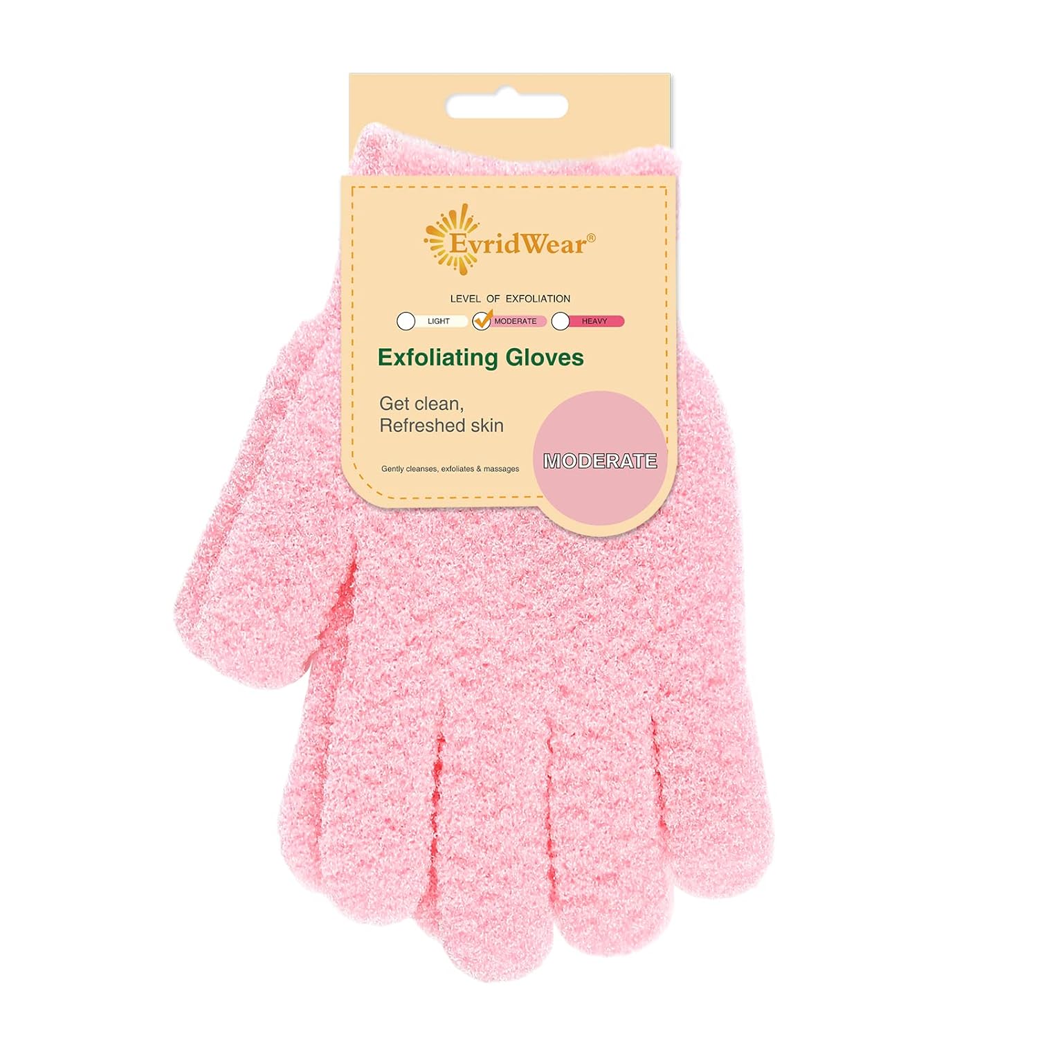Evridwear Exfoliating Gloves for Shower, 100% Nylon Thick Soft Medium Heavy Bathing Gloves Dead