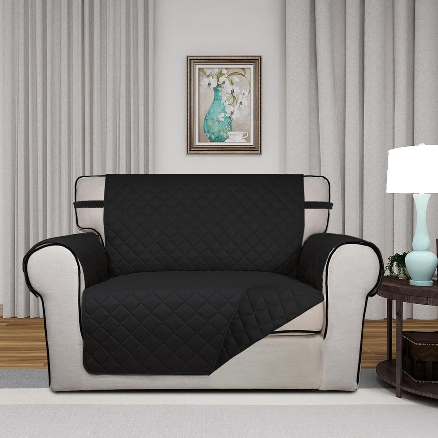 PureFit Reversible Quilted Sofa Cover, Water Resistant Slipcover Furniture Protector, Washable