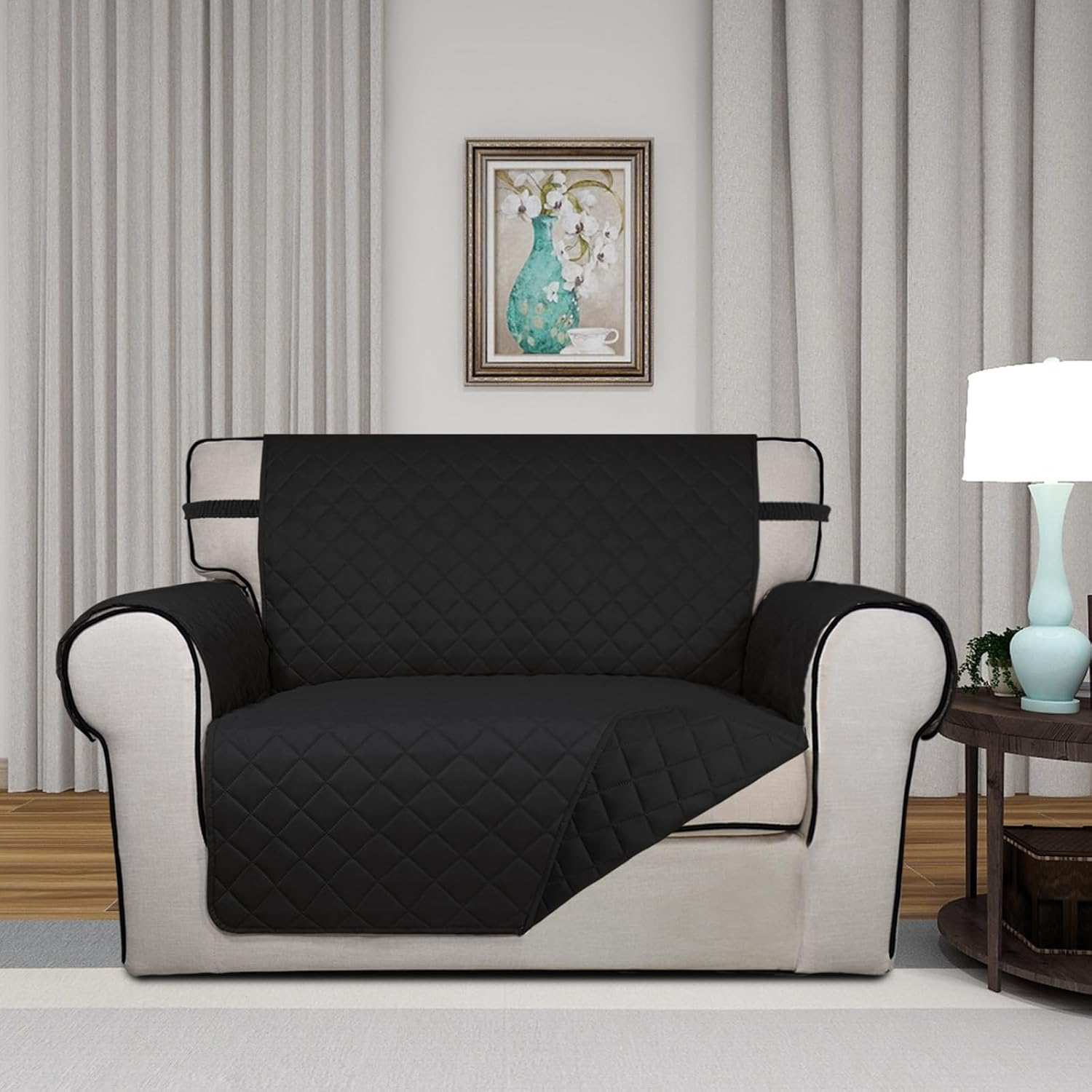 PureFit Reversible Quilted Sofa Cover, Water Resistant Slipcover Furniture Protector, Washable