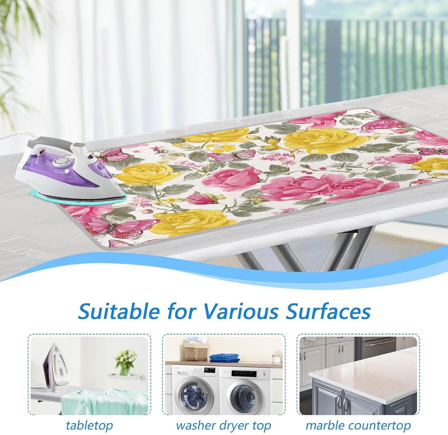 Ironing Mat Portable Ironing Pad Ironing Blanket for Table Top Heat Resistance Double-Side Using