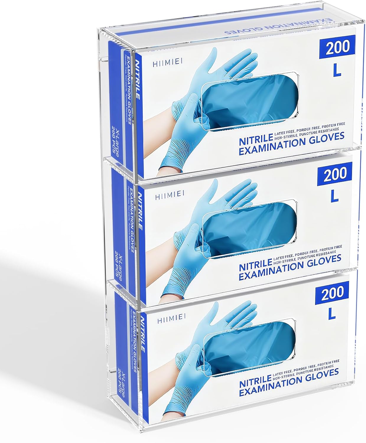 HIIMIEI Glove Holder for Wall Mount: Magnetic Gloves Box Holder, Acrylic Disposable Rubber Latex