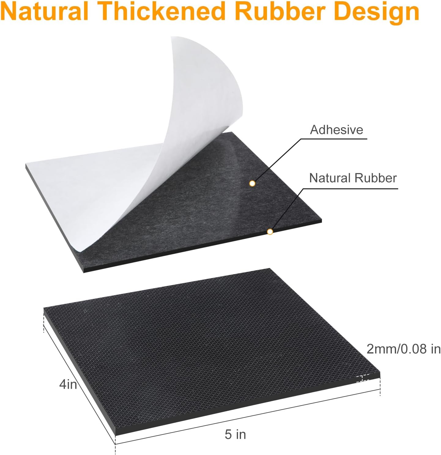 CHUNZEXI Non Slip Furniture Pads 6 PCS 5" x 4", Self Stick Rubber Grippers for Furniture Legs, Anti