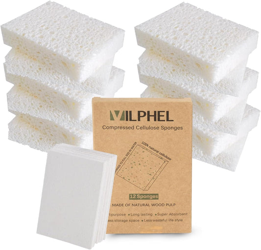 12 Pack Dishwashing Sponges Natural Cellulose Sponges Plant Based Resilient and Reusable Soft Dish