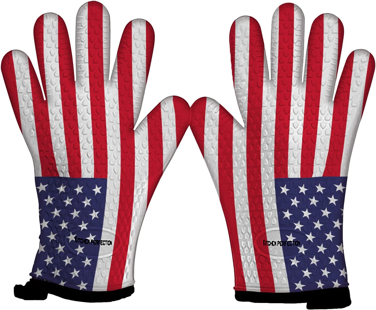 Kitchen perfection XL Silicone Smoker Oven Gloves-Extreme Heat Resistant BBQ Gloves-Handle Hot Food