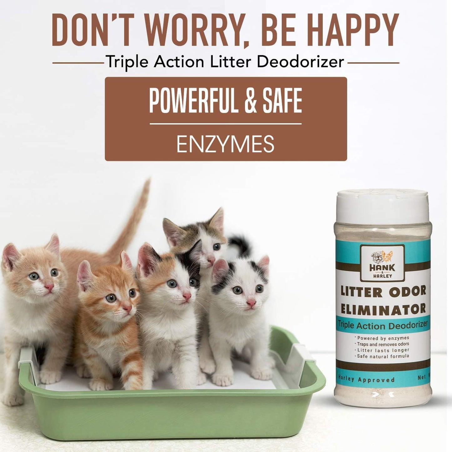 Extreme Enzyme CAT Litter Odor Eliminator, 3 lbs. Triple-Action Deodorizing Powder with Natural