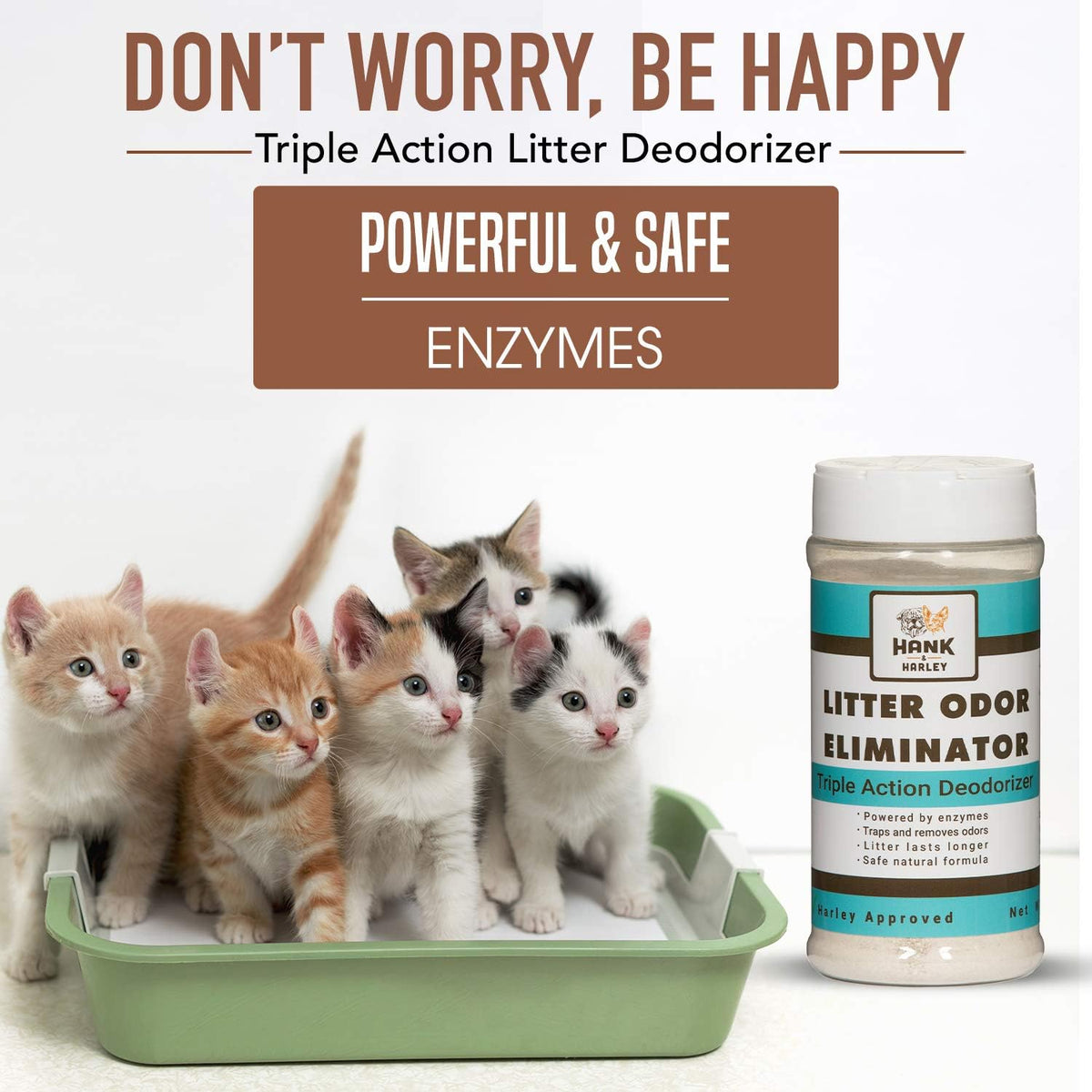 Extreme Enzyme CAT Litter Odor Eliminator, 3 lbs. Triple-Action Deodorizing Powder with Natural