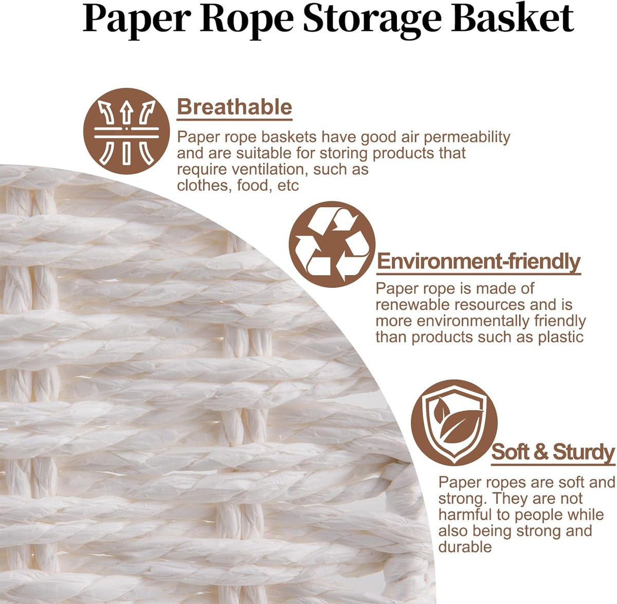 OIAHOMY Toilet Paper Baskets Handmade Paper Rope Decorative Wicker Storage Tank Shelf Cabinet