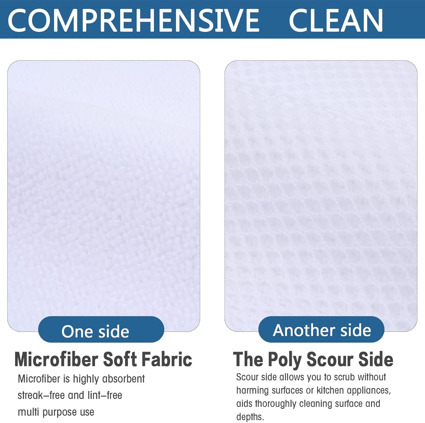 SINLAND Wholesale Microfiber Dish Cloth Best Kitchen Cloths Cleaning Cloths with Poly Scour Side