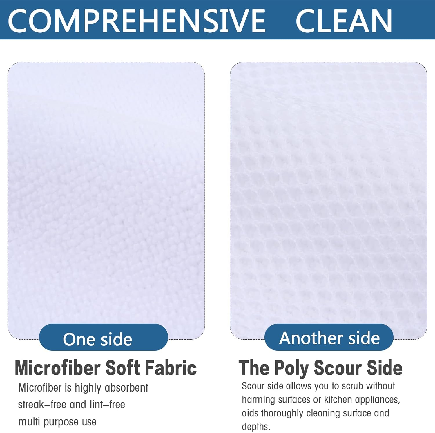 SINLAND Wholesale Microfiber Dish Cloth Best Kitchen Cloths Cleaning Cloths with Poly Scour Side