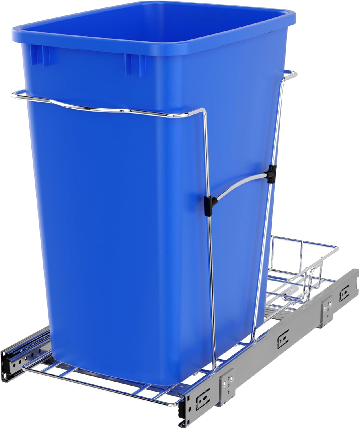 Rev-A-Shelf Pullout Trash Can for Under Kitchen Cabinets 35 Qt Garbage Waste Recyling Bin with Full