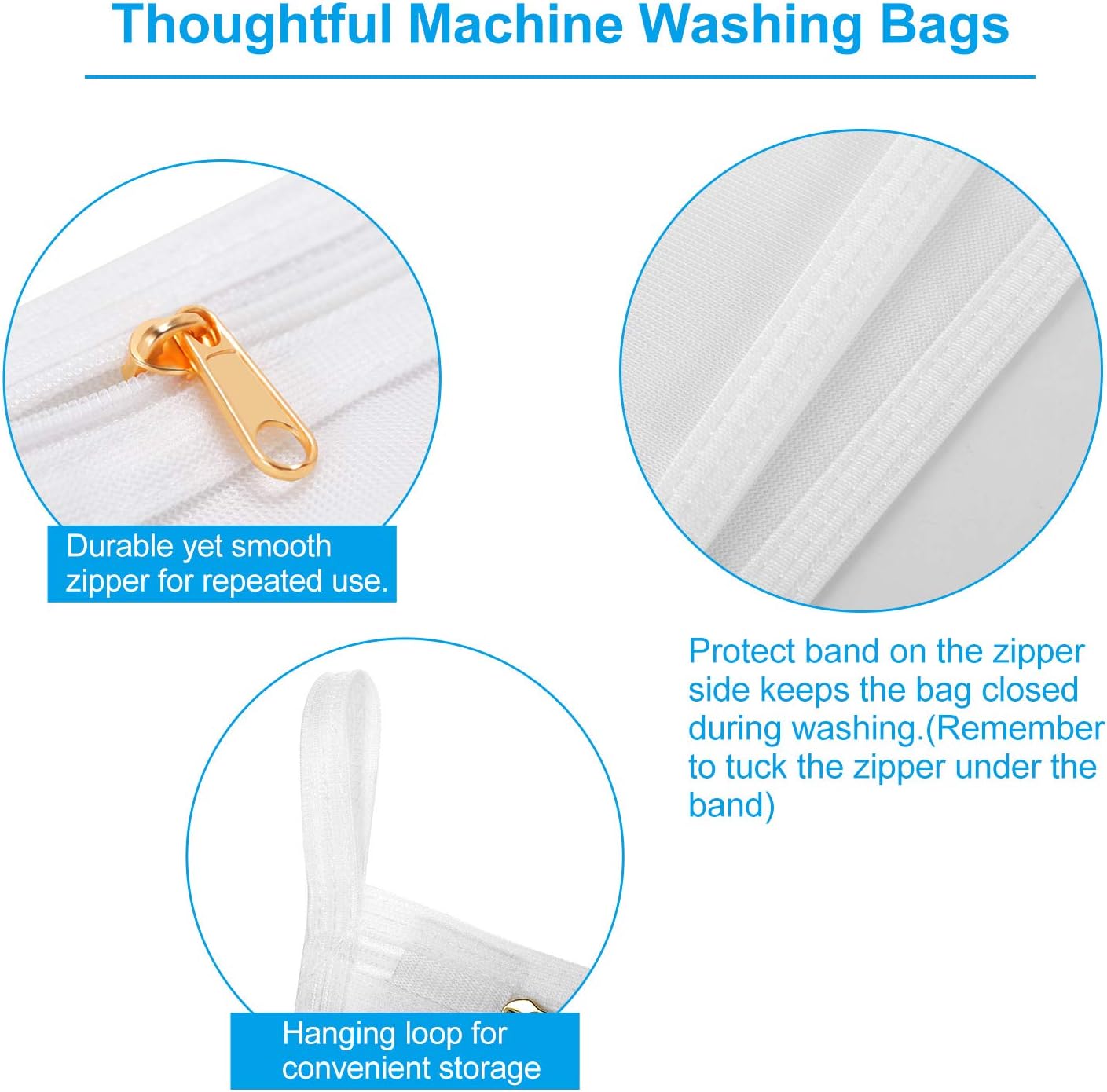 GOGOODA Delicates Laundry Bags, Fine Mesh Wash Bag for Lingerie, Underwear, Bra, Silk, Socks with