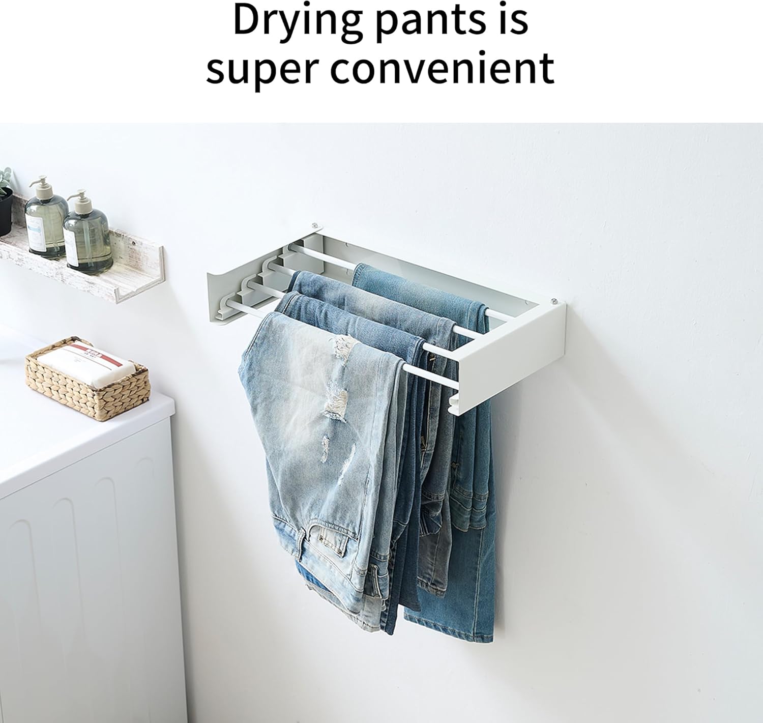 Clothes Drying Rack, Laundry Hanger Dryer Rack, Wall Mounted Drying Rack for Laundry, Foldable
