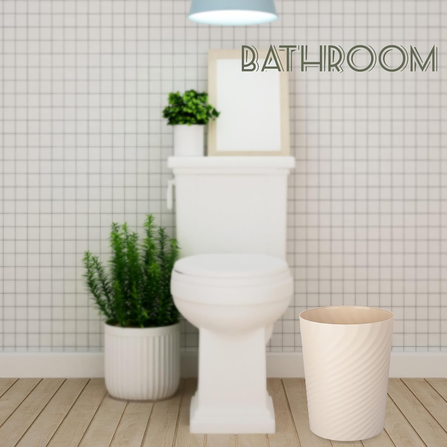UUJOLY Plastic Small Trash Can Wastebasket, Garbage Container Basket for Bathrooms, Laundry Room