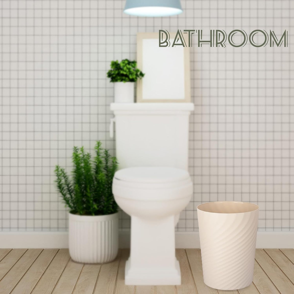 UUJOLY Plastic Small Trash Can Wastebasket, Garbage Container Basket for Bathrooms, Laundry Room