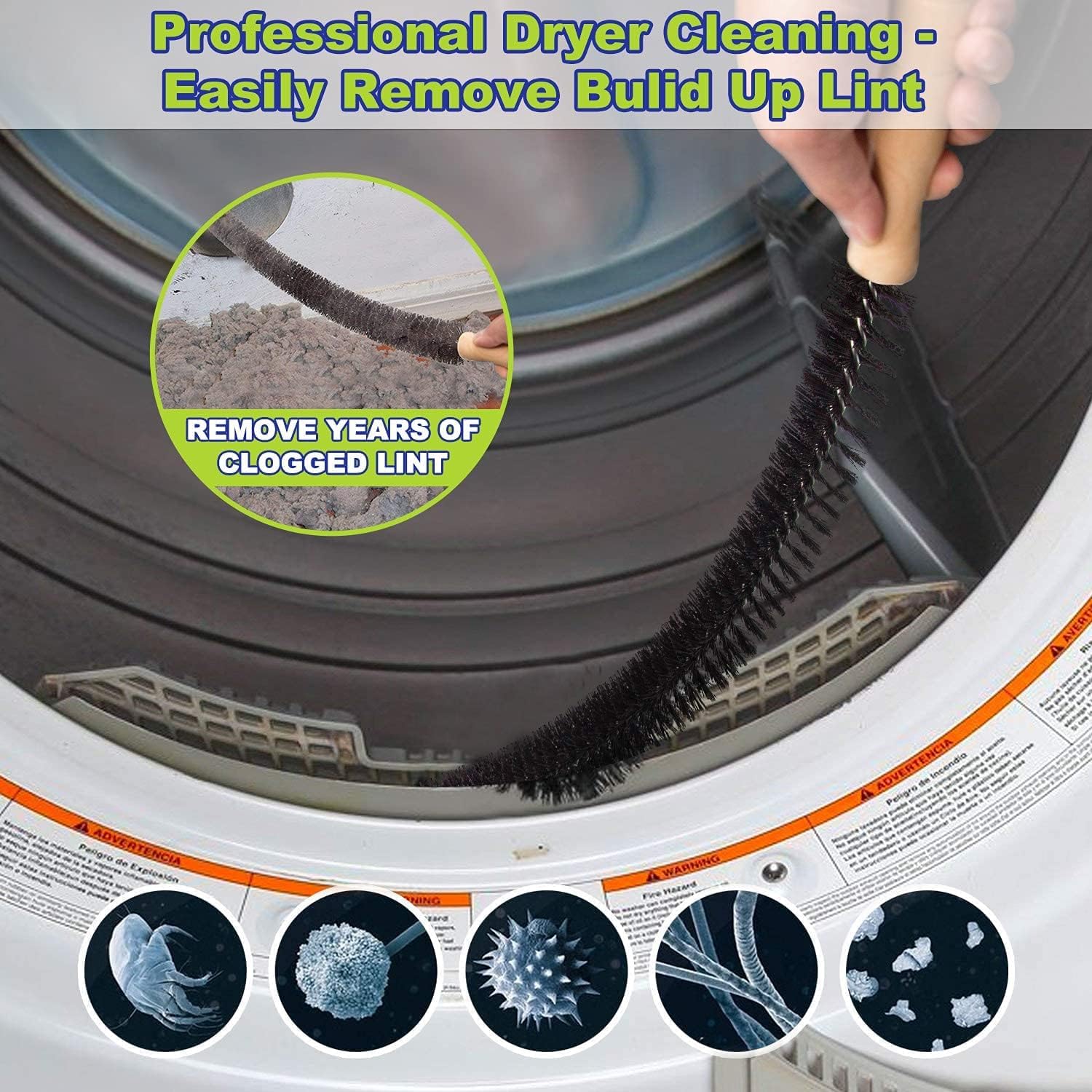 Sealegend 15-Piece Dryer Vent Cleaner Kit Omnidirectional Dryer Cleaning Kit Include 30 Feet Dryer