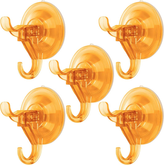Suction Cup Hooks, 5 Pack Wreath Door Hanger, Removable Small Suction Cups for Shower, Bathroom