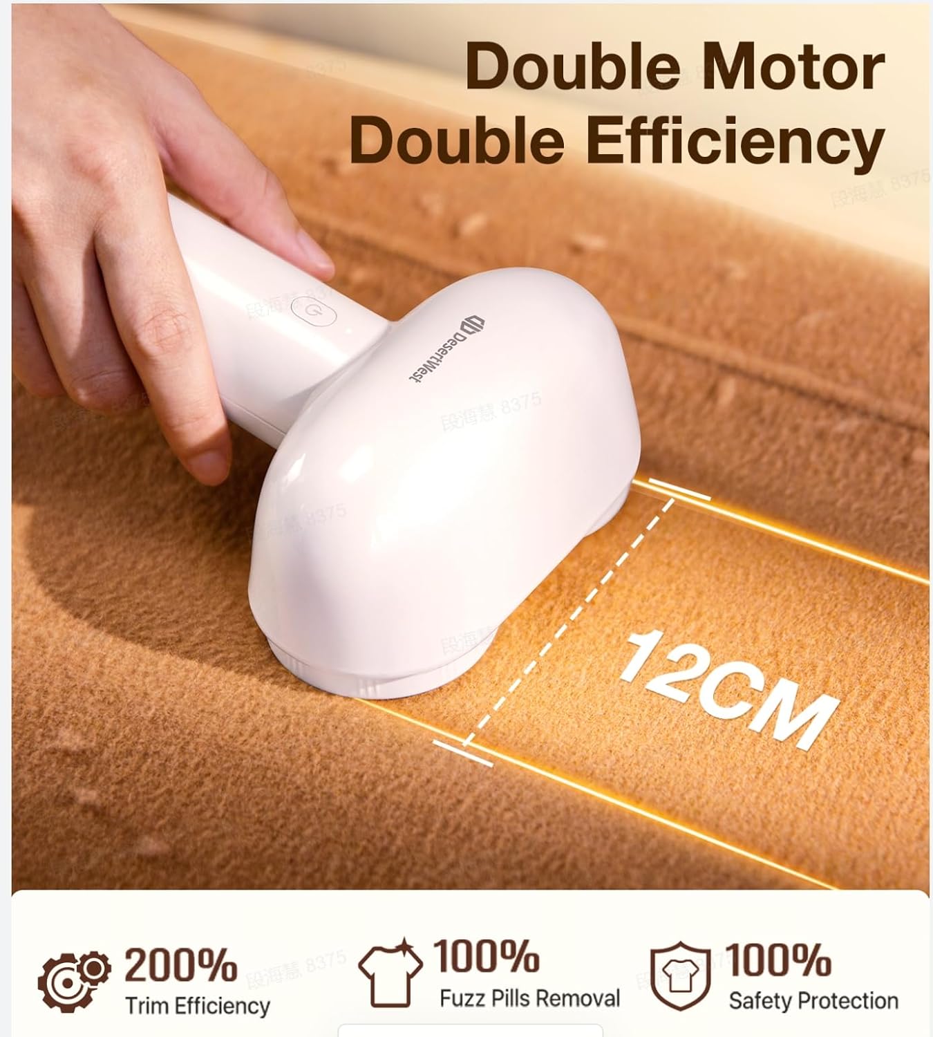 DesertWest Fabric Shaver, 2000mah Rechargable Lint Remover, Lint Shavers to Remove Pilling, Sweater
