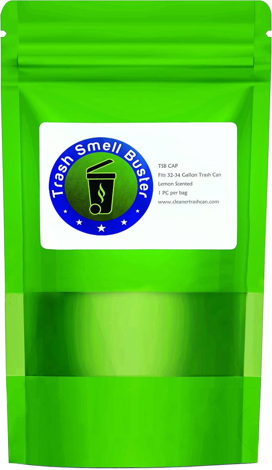 32 Gallon Trash Can Cover Odor Eliminating Bag with Elastic Band Lemon Scented Durable Chemical