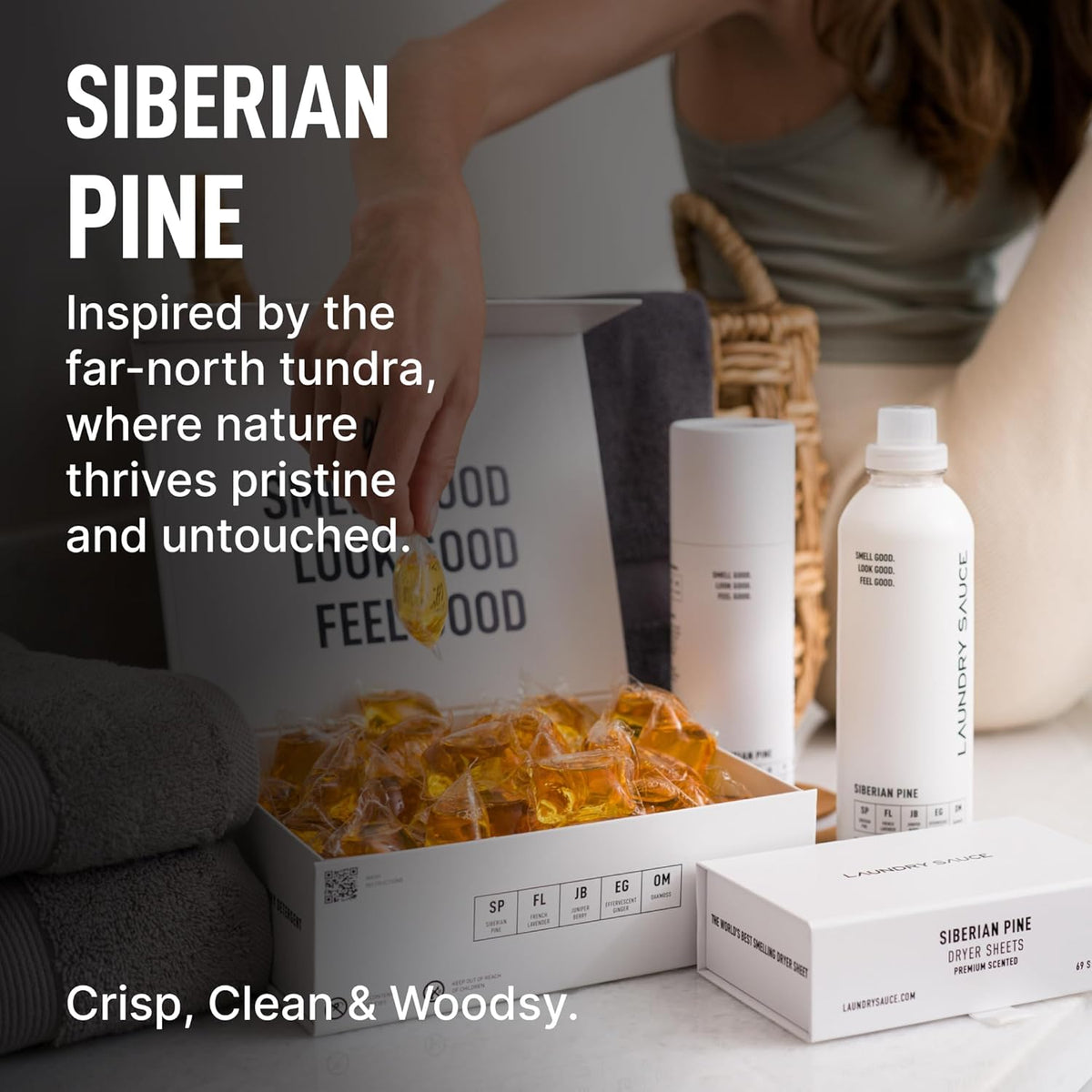 Laundry Sauce - Signature Bundle Siberain Pine, Scented Laundry Detergent Pods & Scent Booster