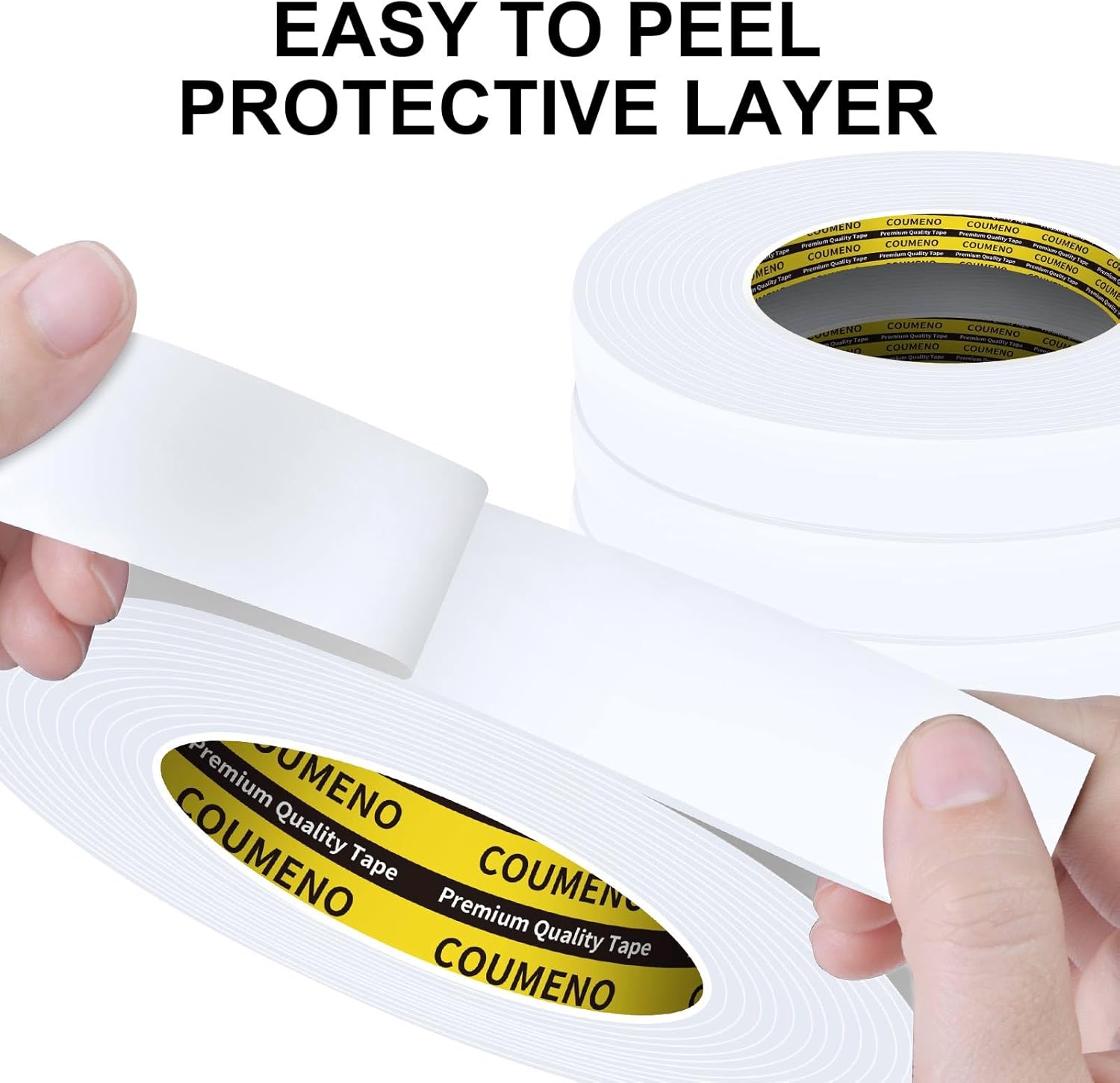 2 Pack Single-Sided Adhesive White Foam Tape 1.2inX16.4FT Single-Sided Sealing Strip Foam Pad