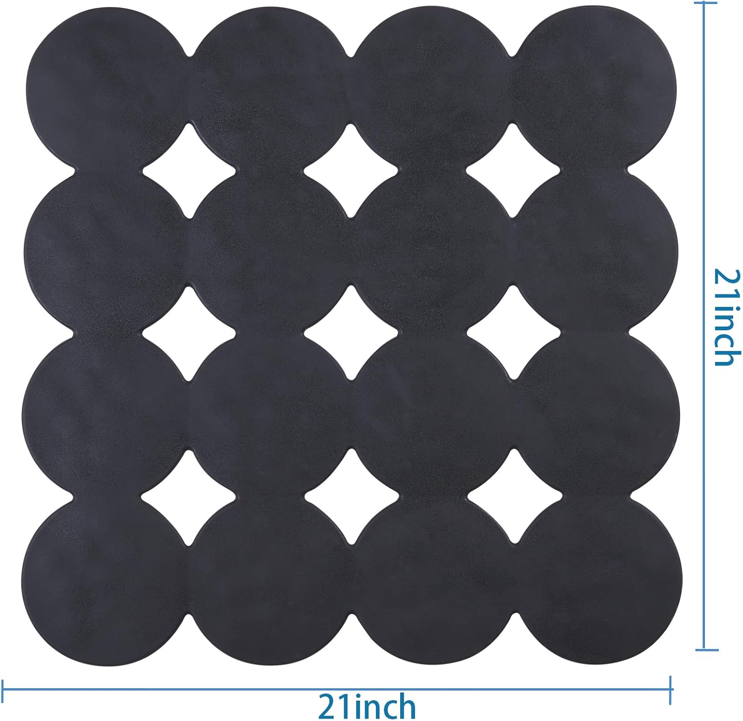 Square Shower Mat Nonslip - Rubber Bathtub Mat with Suction Cups for Inside Shower Bathroom Floor