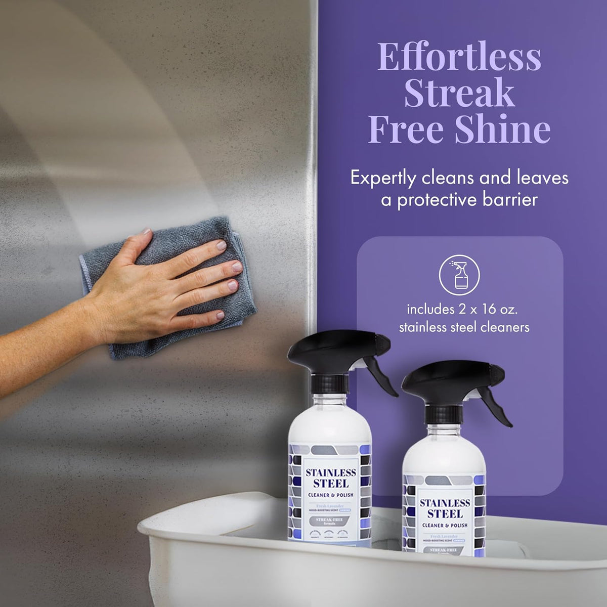 Therapy Stainless Steel Cleaner and Polish 100% USDA Biobased, Fingerprint and Residue Remover