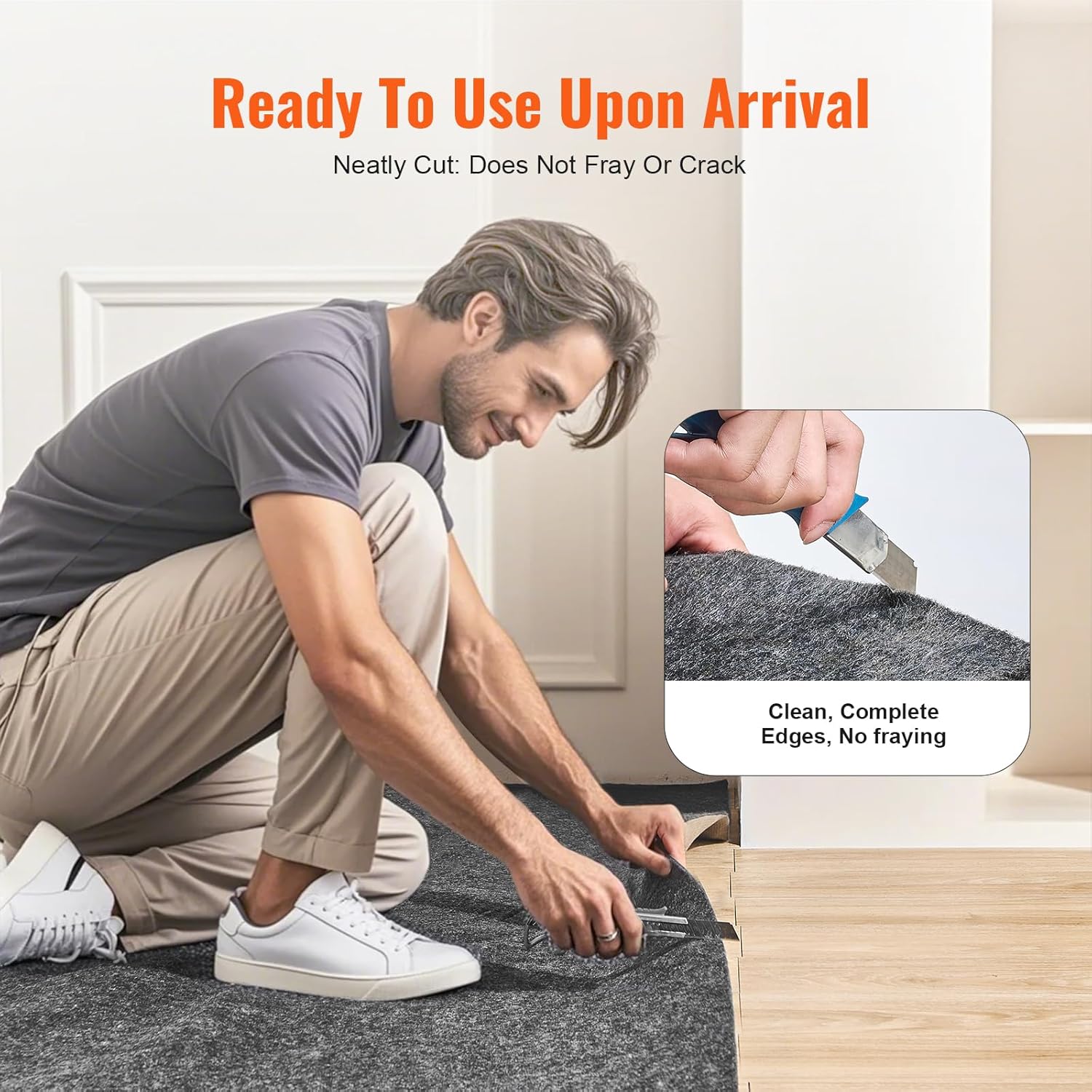 VEVOR - Slip-Resistant Rug Pad - Protective Cushioning Carpet Pad - 5' x 8' - 1/4" Thick - Dual