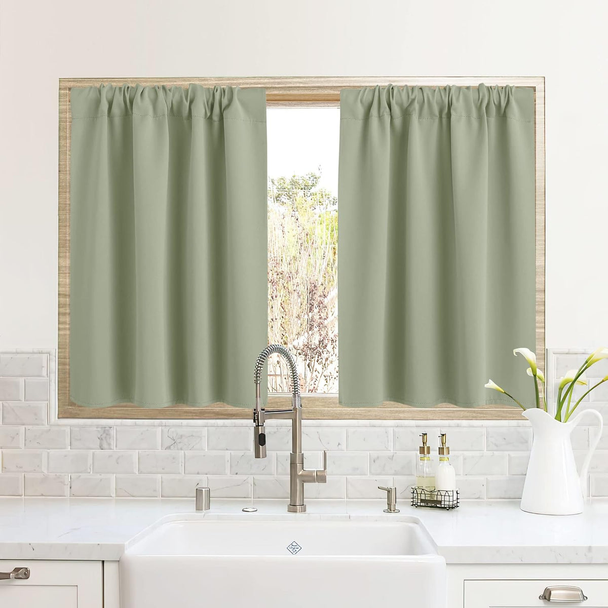 RYB HOME RV Camper Door Window Curtains -Blackout Privacy Curtains & Drapes for Bathroom Bedroom