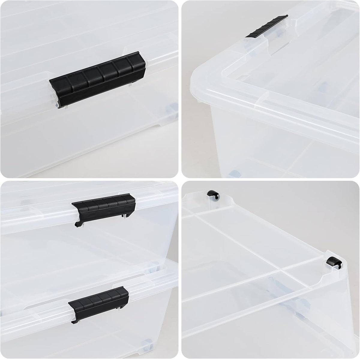 3-Pack 50 Quart Under the Bed Low Profile Storage Boxes, Large Under Bed Storage Bin with Easy