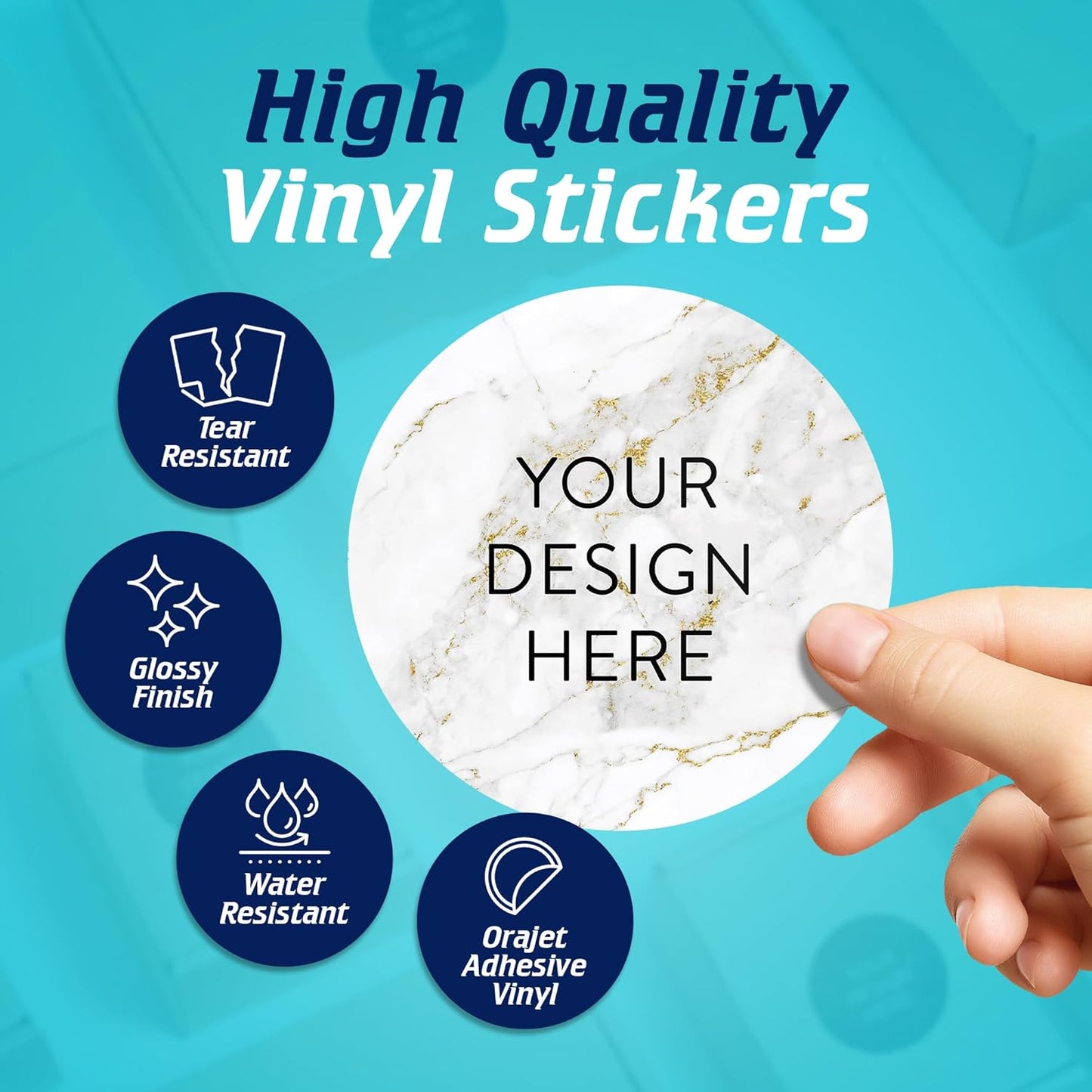 100 Custom Vinyl Stickers - Upload Your own Image, Text, Design, Logo - Personalized Logo Labels