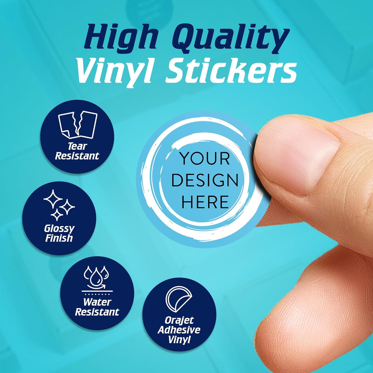 100 Custom Vinyl Stickers - Upload Your own Image, Text, Design, Logo - Personalized Logo Labels