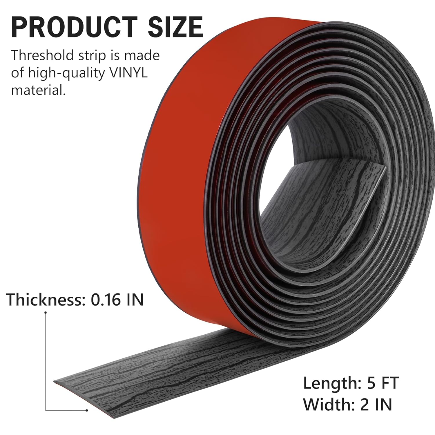 5Ft Floor Transition Strip Self Adhesive Vinyl Cover Floor Strip Flat Divider Transition Strip Wood