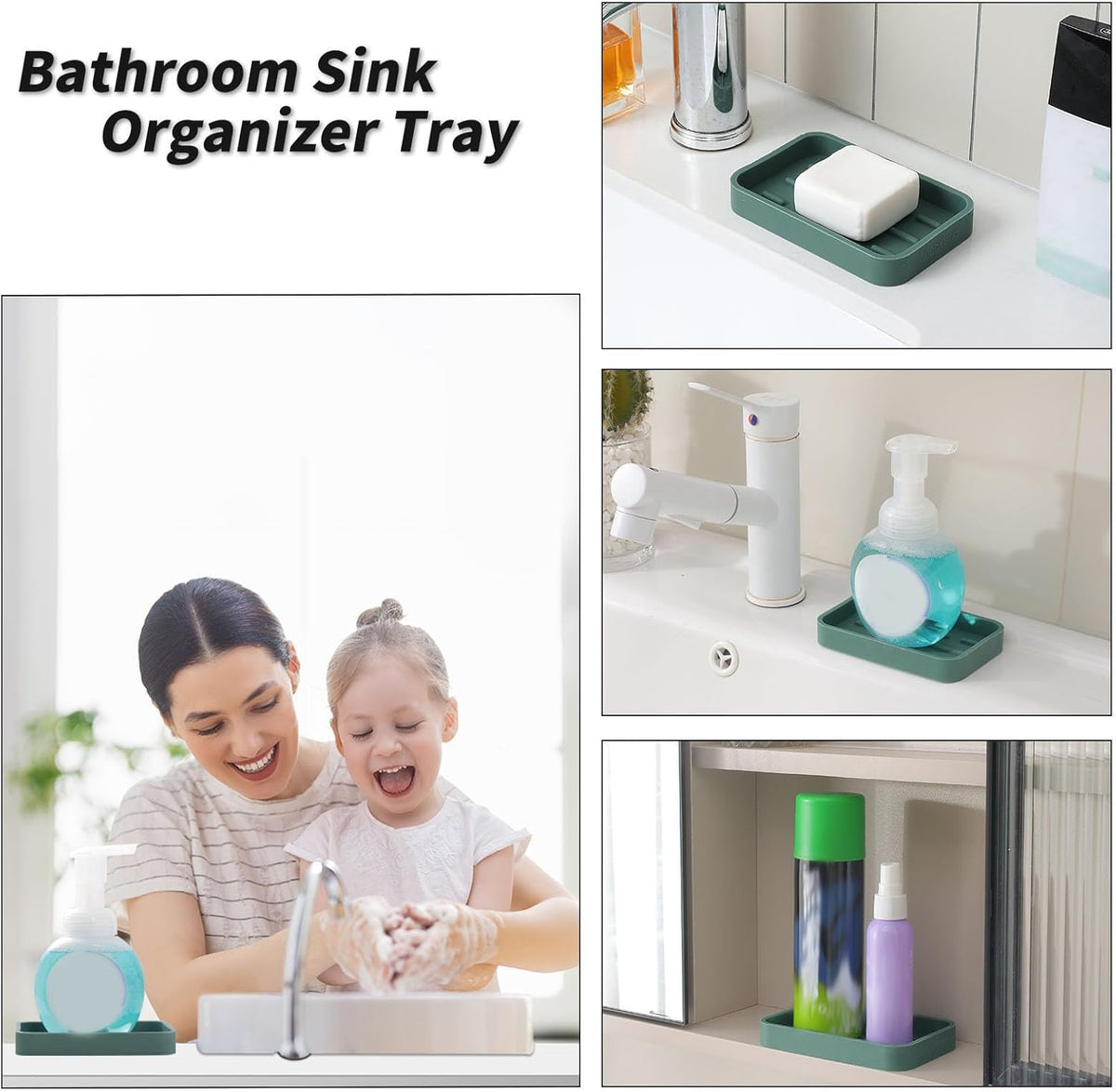 Silicone Kitchen Sink Organizer Tray for Multiple Usage,Easy Clean Sponges Holder for Kitchen