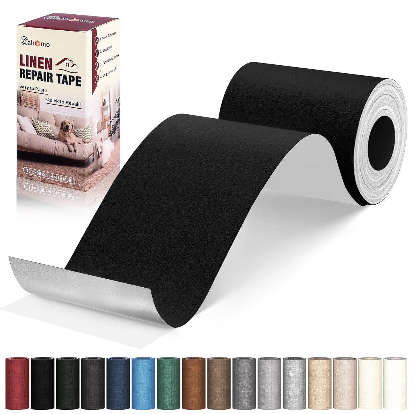 Linen Repair Tape 4x79 inch, Self Adhesive Fabric Patches, Linen Patch Tape Kit, Fabric Repair Tape