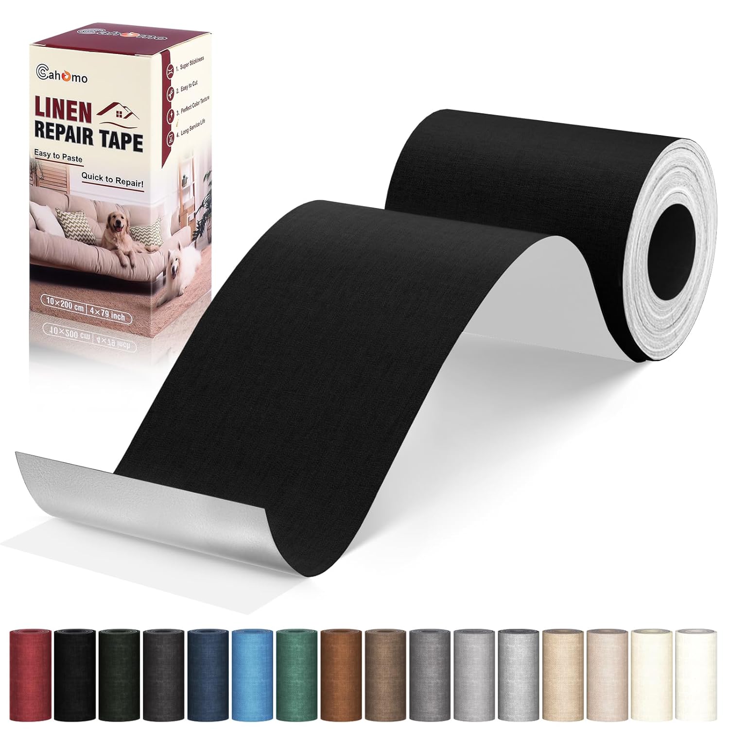 Linen Repair Tape 4x79 inch, Self Adhesive Fabric Patches, Linen Patch Tape Kit, Fabric Repair Tape