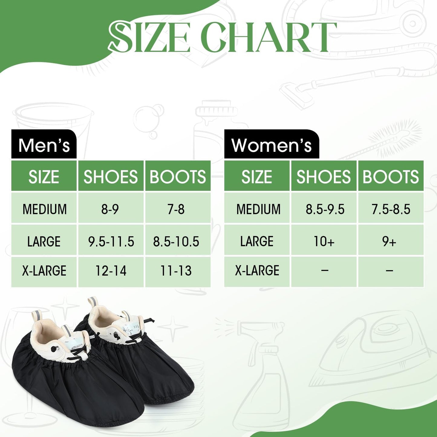 Frienda 8 Pairs Non Slip Reusable Shoe Covers Waterproof Boot Covers for Household Carpet Floor