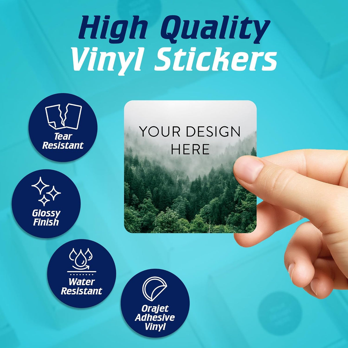 100 Custom Vinyl Stickers - Upload Your own Image, Text, Design, Logo - Personalized Logo Labels