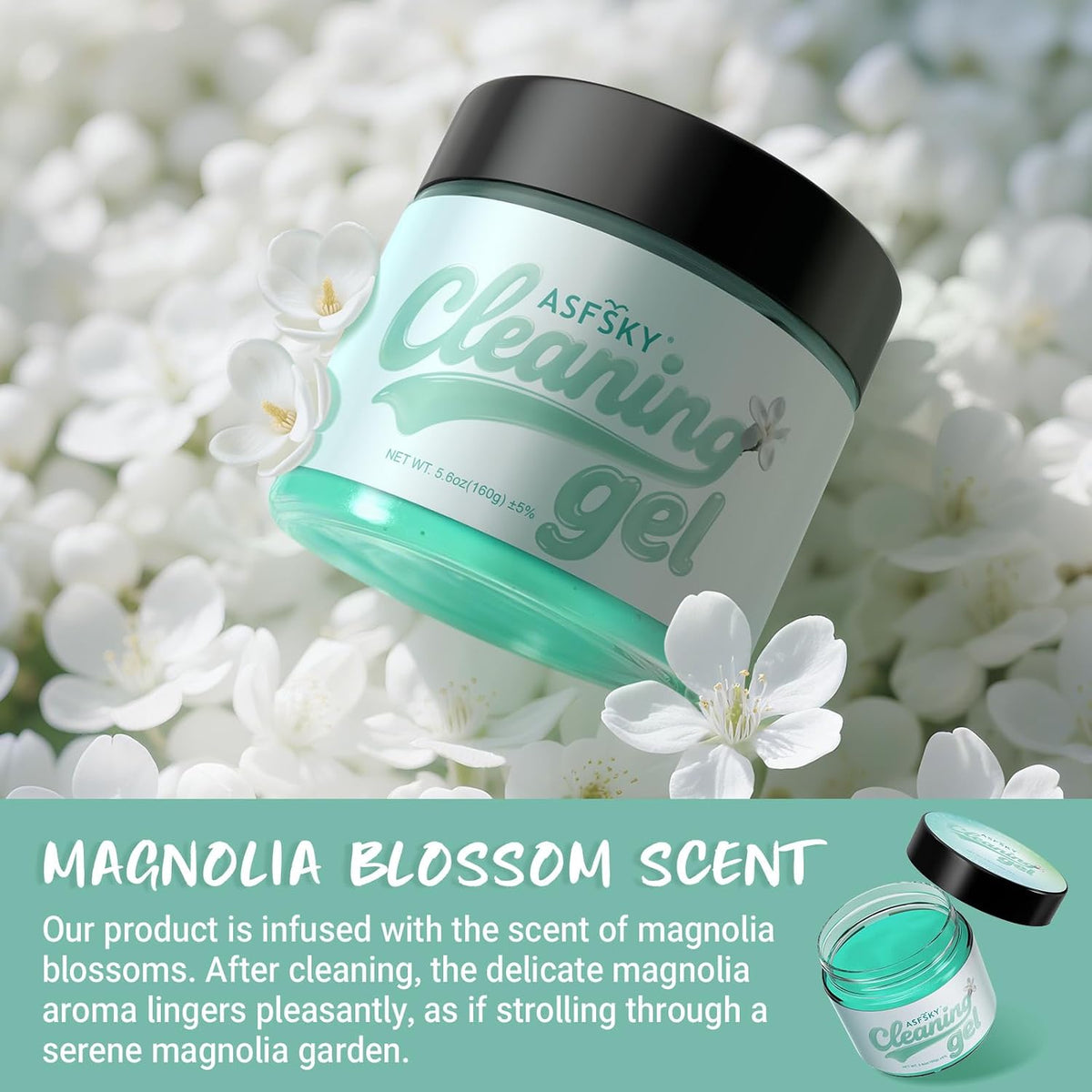 ASFSKY Car Cleaning Gel (Green,Magnolia) Cleaning Putty Universal Dust Cleaning Car Interior