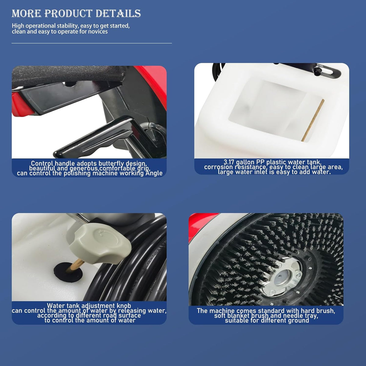 1100W Red Floor Polisher Commercial Floor Cleaner Polishing Machine Carpet Buffer Scrubber with