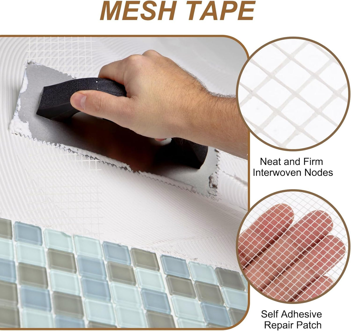 PATIKIL Drywall Repair Mesh Tape, 3 inch x 82 ft Fiberglass Repair Patch Self-Adhesive Dry Wall