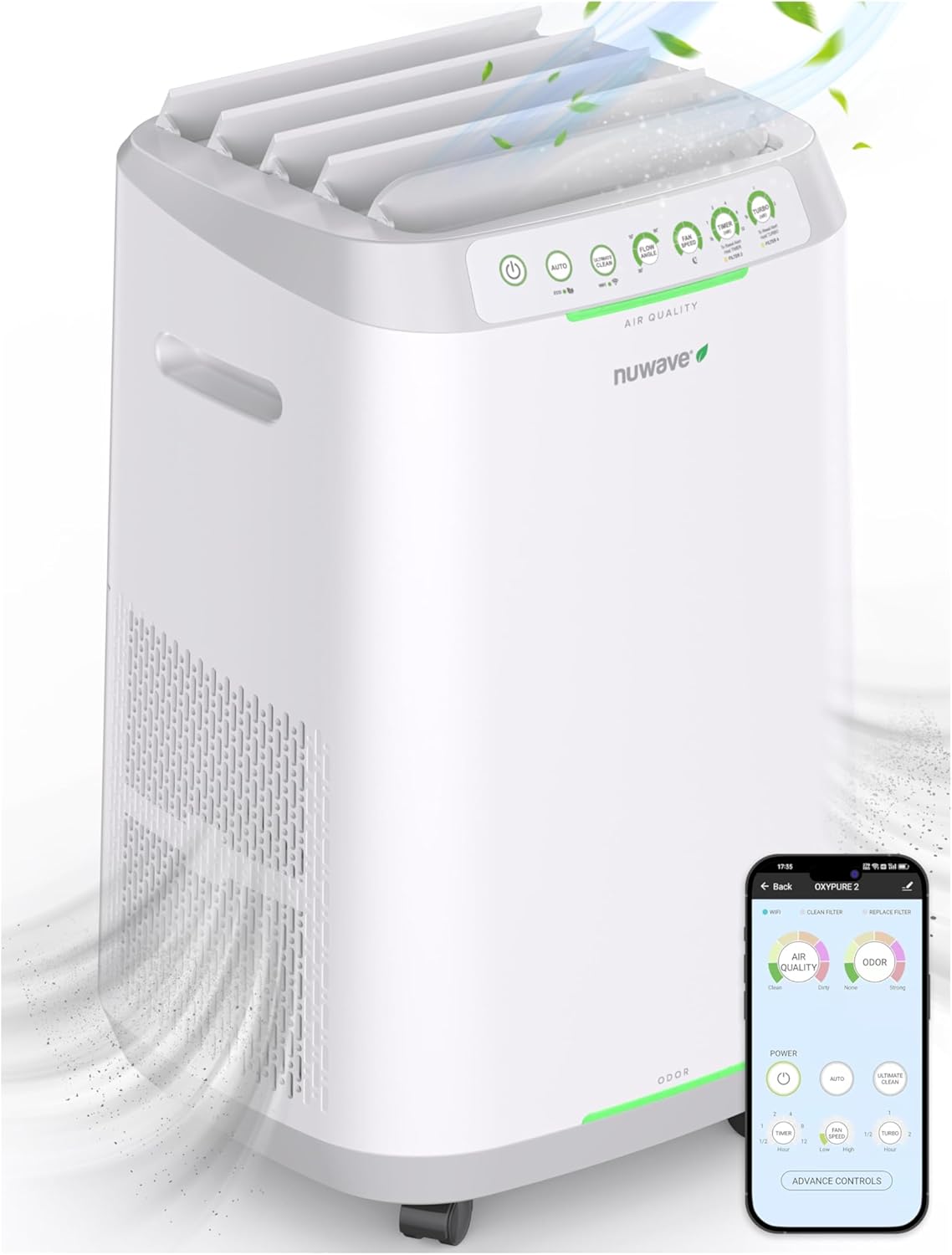 Nuwave OxyPure ZERO Air Purifier with Washable and Reusable Bio Guard Tech Air Filter, Large Room