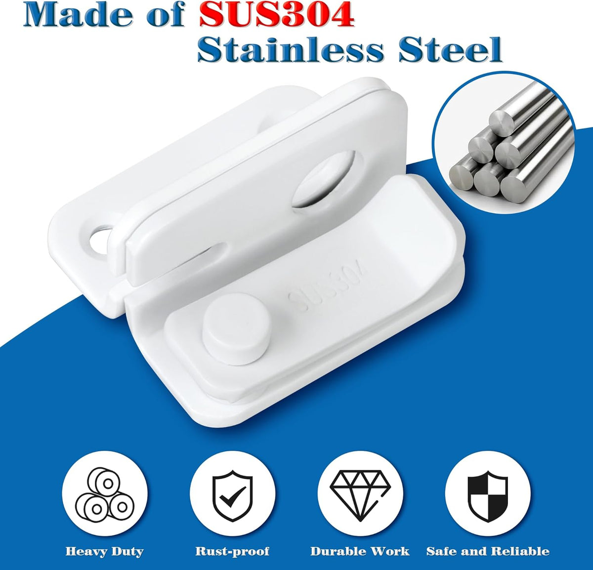 Alise Flip Latch,Gate Latches Slide Bolt Latch Safety Door Lock Catch for Barn Cabinet Pet Cage