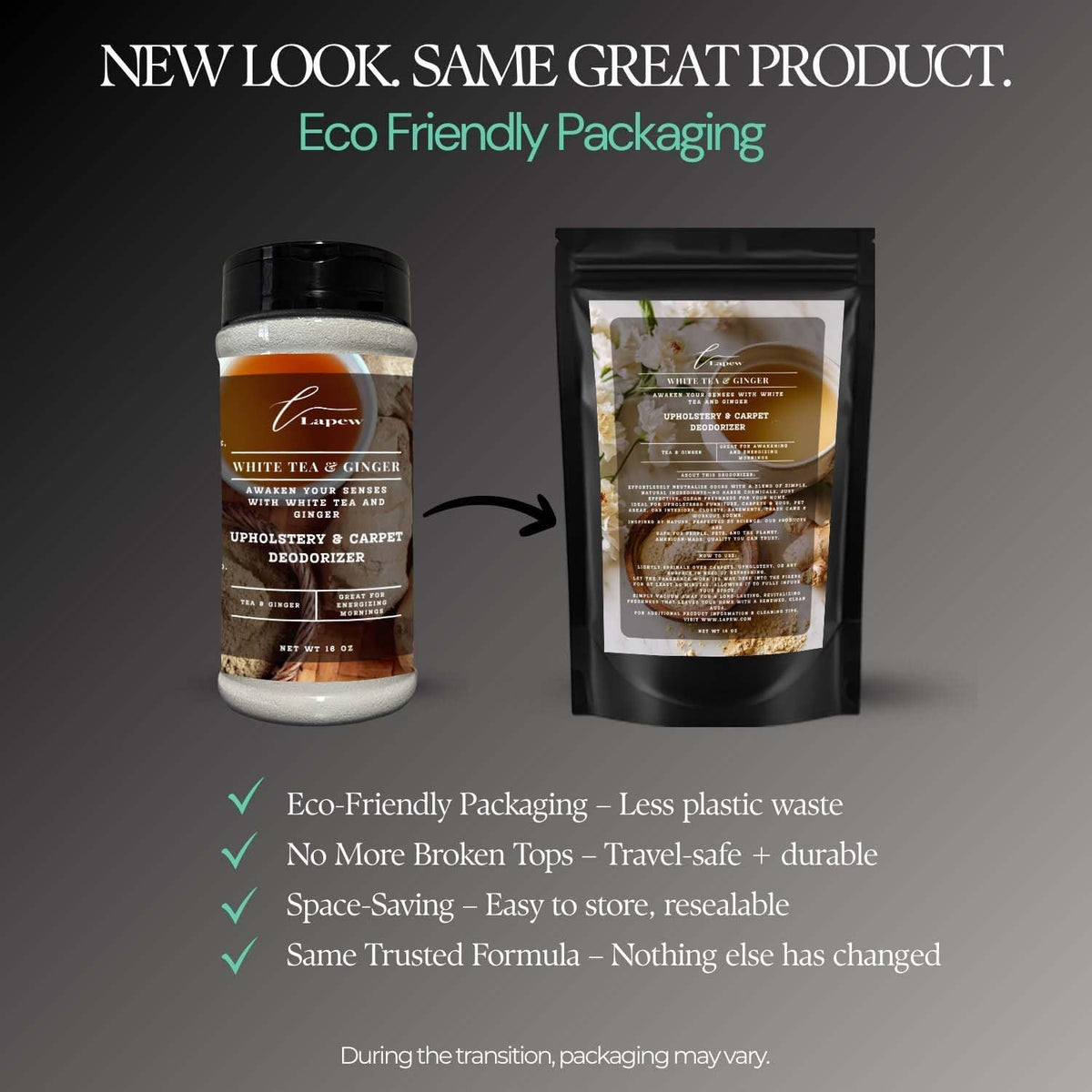 White Tea & Ginger Carpet Freshener Powder: Powerful Odor Eliminator for Home, Upholstery