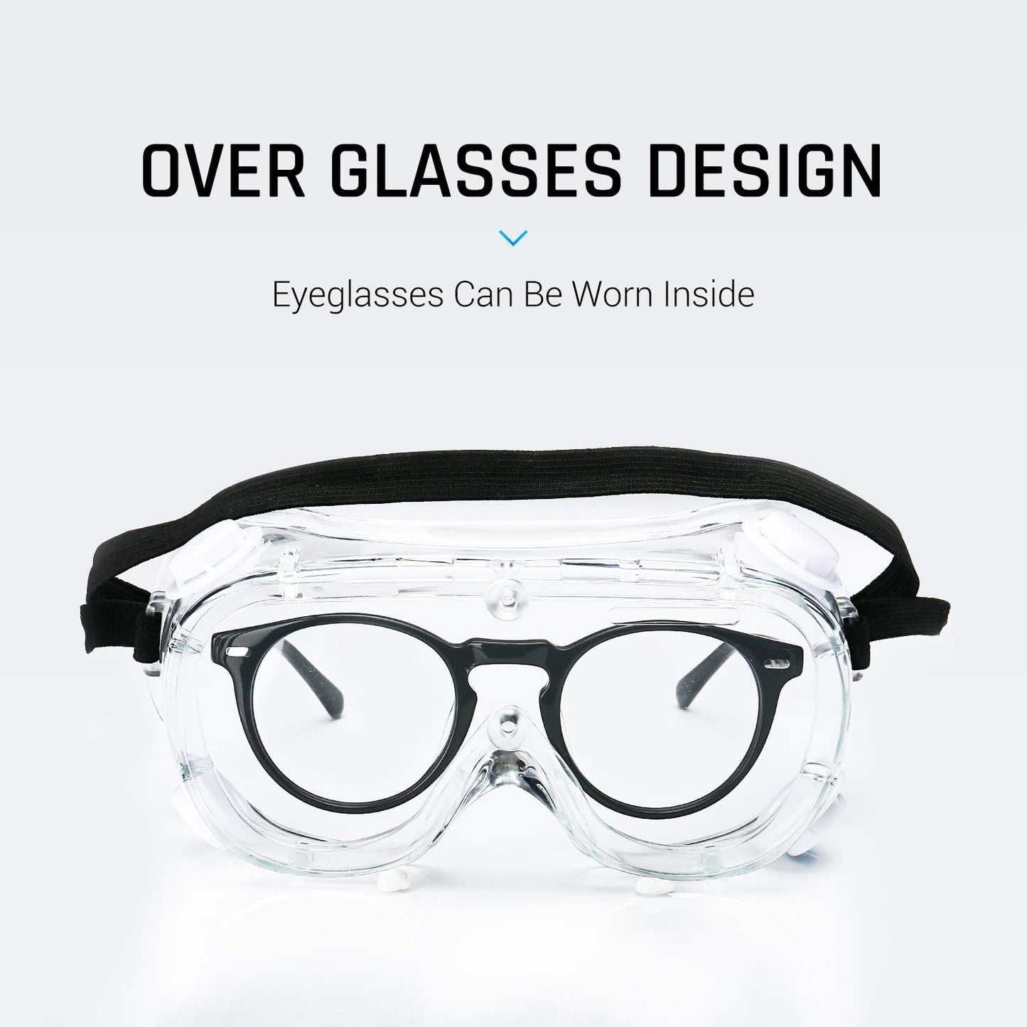 Safety Goggles Medical Goggles Fit Over Eyeglasses Anti-Fog Safety Glasses Clear Lab Goggles