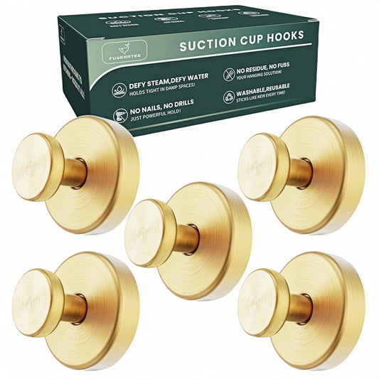 2025 Upgraded Stainless Steel Heavy Duty Suction Cup Hooks for Shower Bathroom Accessories
