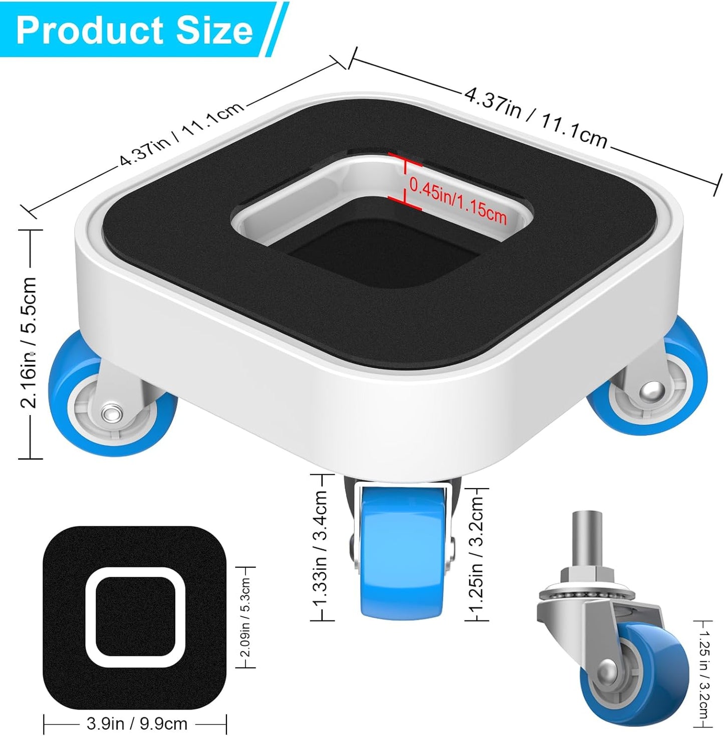 New Upgrade Furniture Movers with Wheels, Furniture Sliders with 360° Rotatable 1.25in Wheels