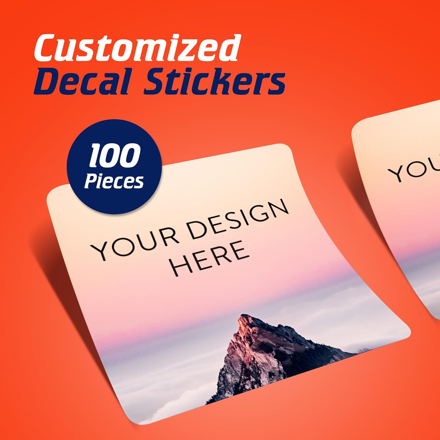 100 Custom Vinyl Stickers - Upload Your own Image, Text, Design, Logo - Personalized Logo Labels