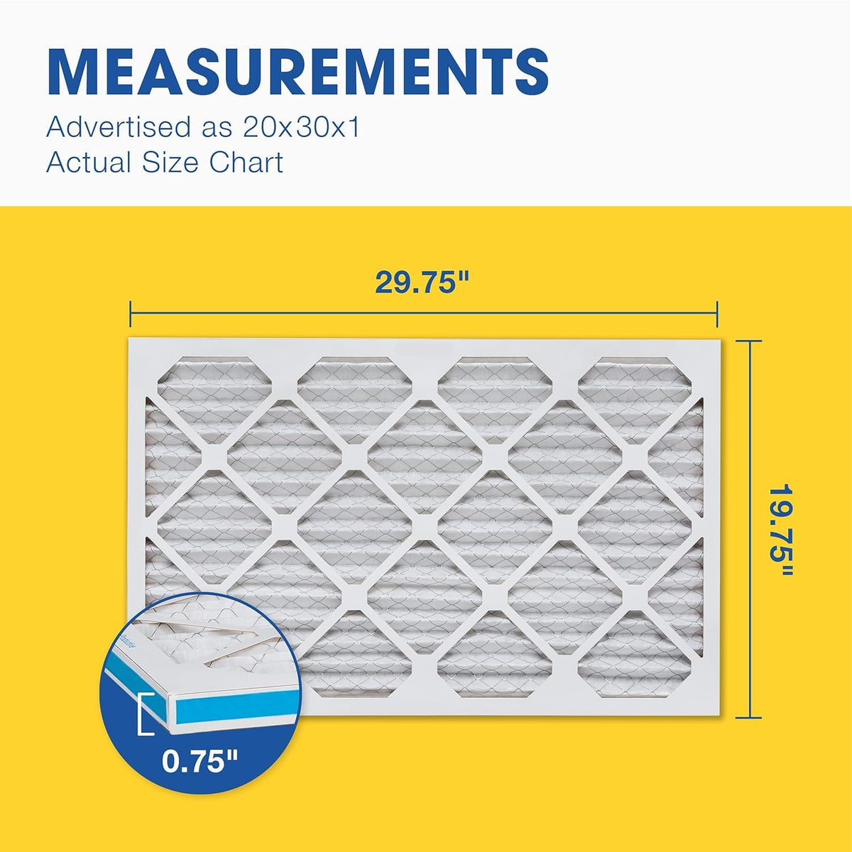 Aerostar 20x30x1 MERV 11 Air Filter, 4 Pack Set of HVAC Furnace Filters, Electrostatic MPR