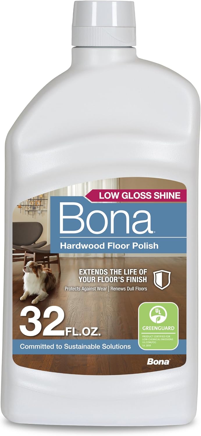 Bona Hardwood Floor Polish - 32 fl oz - Low Gloss Shine - Polish for Wood Floors - Protects and